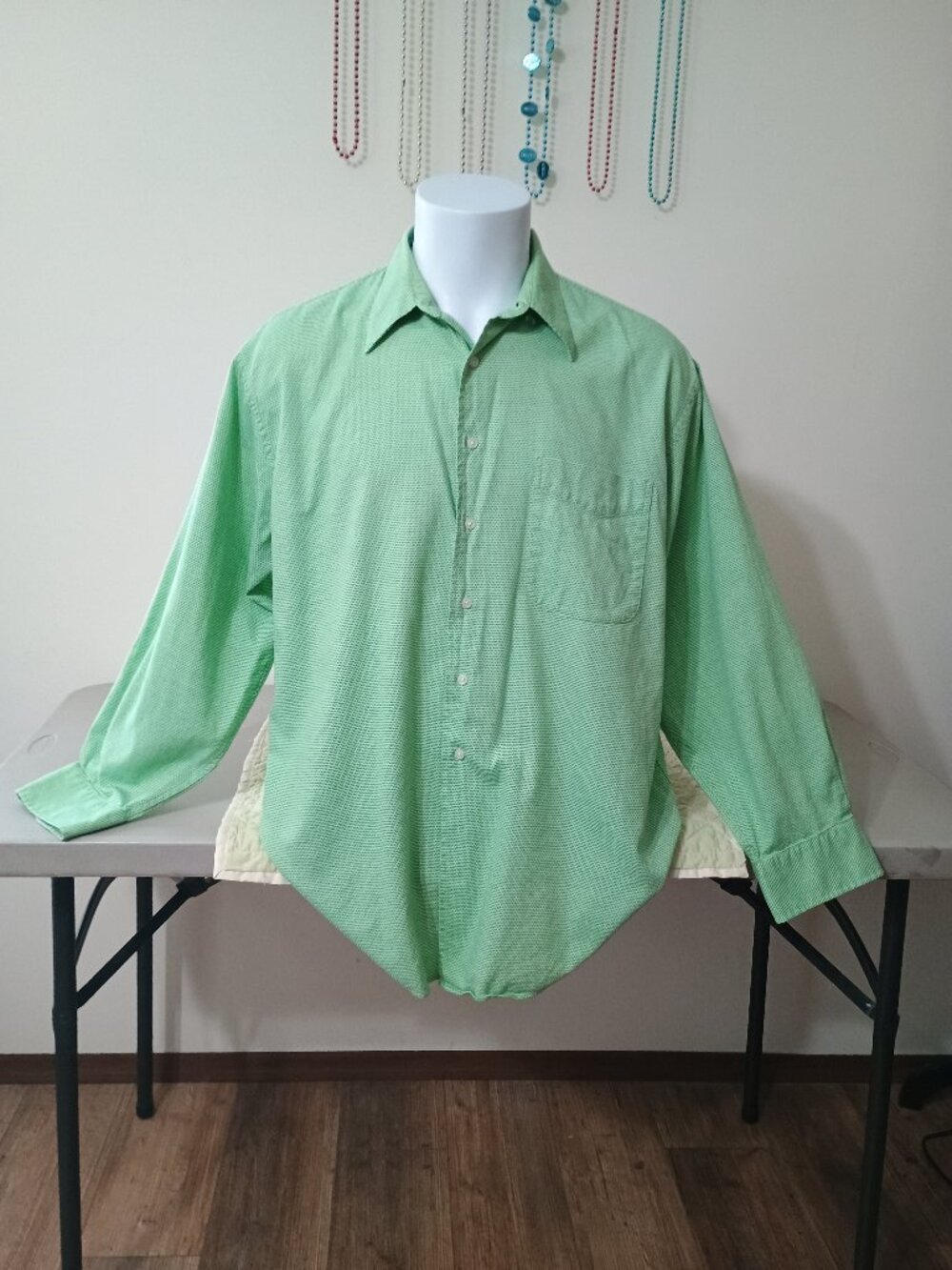 Conte di Milano Long Sleeve Button Down Green 17. 34/35